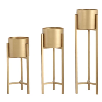 

Nordic Tieyi Flower Shelf Golden Light Luxury Wind Living Room Shop Ground-type Simple Green Turtle Metal