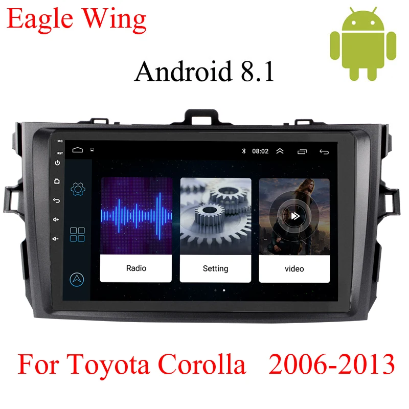 Android 8.1car multimedia gps dvd player For Toyota Corolla E140/150 2007-2012 with car radio video player supports Bluetooth
