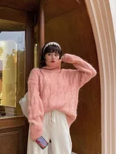 

Fall 2021 Winter Womens Sweaters Women Clothing Knitted Loose Sweater Knitting Wool Oversize Pullover Woman Sweaters Girls Thick