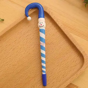 

Christmas Cute Snowman Umbrella Gel Pen 0.38mm Black Signature Pen Student Stationery Pen