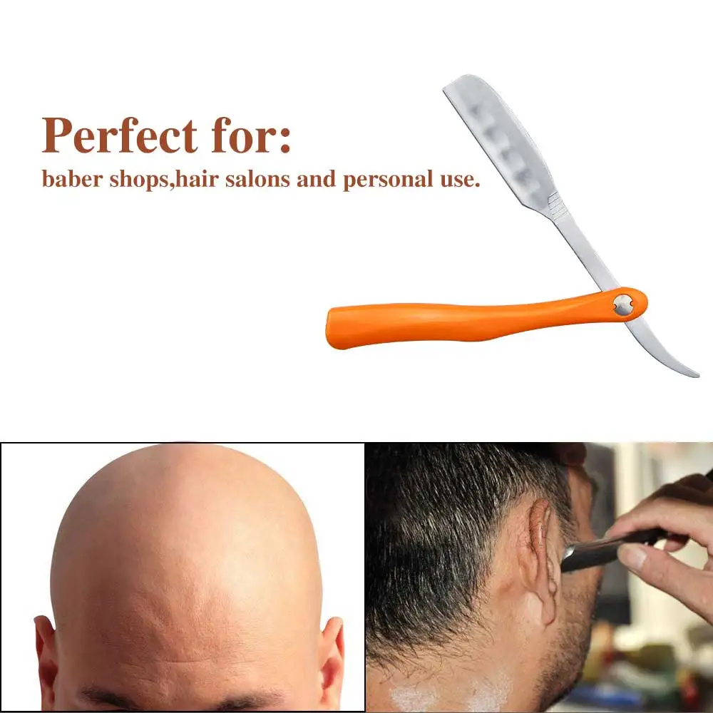 CestoMen, Парикмахерская Бритва для стрижки волос на лице, бритвенное лезвие, держатель, Классическая абс пластиковая ручка, нержавеющая прямая бритва, держатель