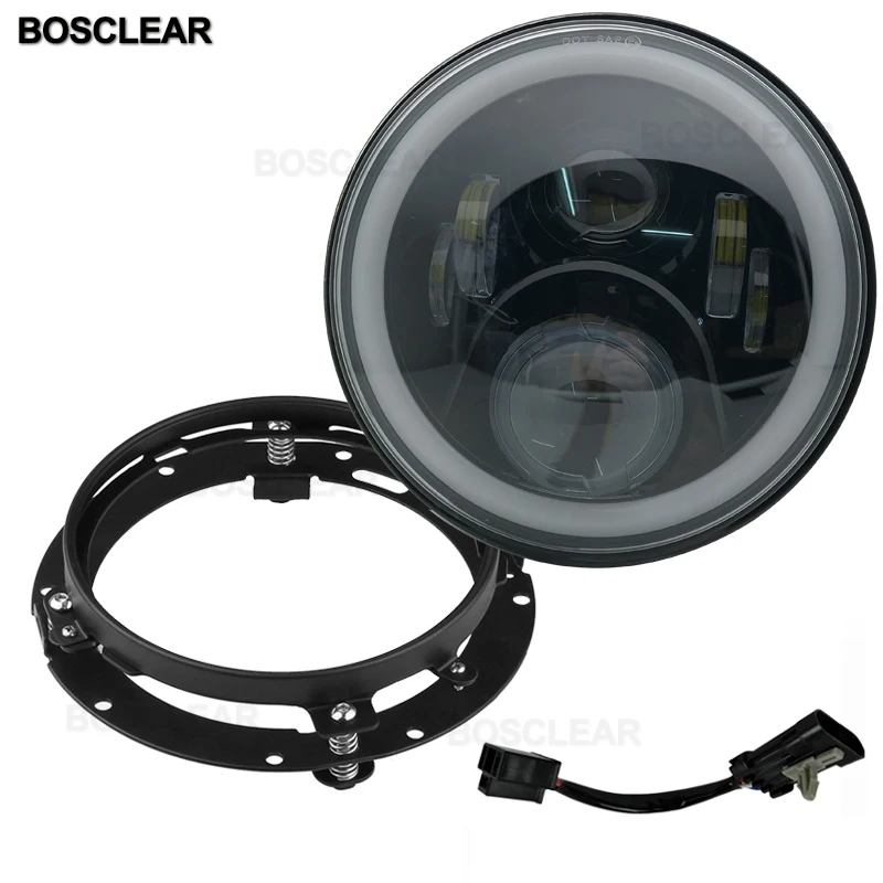 

7inch Round Led Headlight High Low Beam Light Halo Angle Eyes DRL Headlamp For Off Road 4x4 Honda Yamaha Suzuki Kawasaki