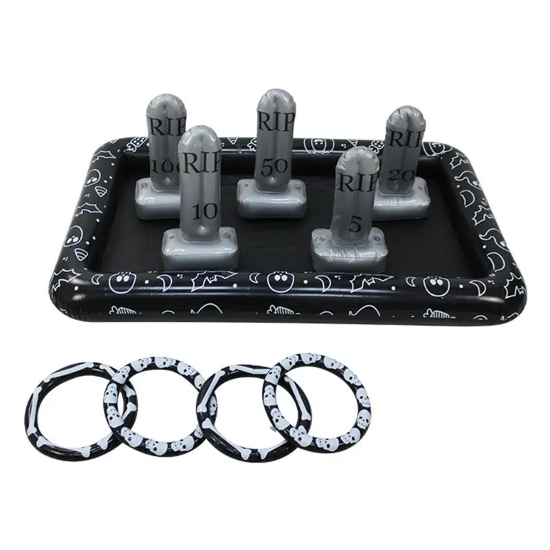 

Funny Toys Inflatable Tombstone Headstone Ring Toss Game Halloween Party Props for Children Kids