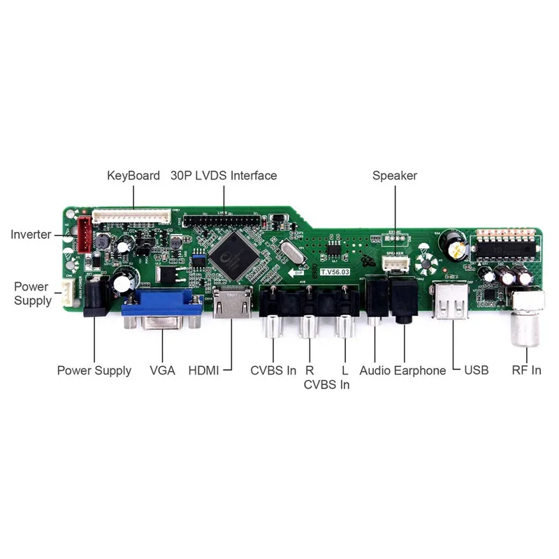 Latumab LCD/светодиодный драйвер контроллера для B156XW04 V.5 V5 TV + HDMI VGA CVBS USB светодиодный