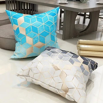 

Cushion Cover Marble Decorative Pillows 45*45cm Velvet Pillow Cover For Bedroom Living Room Kussenhoes Luxury Home Decor