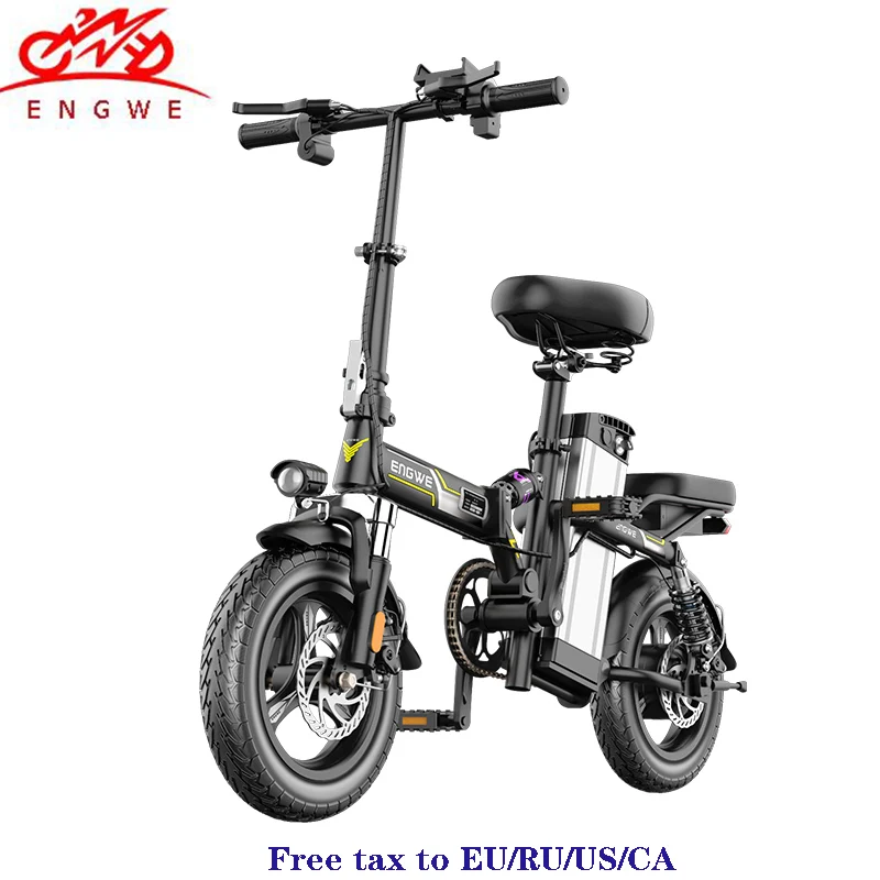 Excellent 14inch Mini electric bike 350W Powerful folding scooter Mountain electric bicycle 48V32A LG Lithium Battery city e bike two seat 2