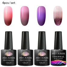 Встречаются по всей 4 шт. Термальность Цвет изменение набор гель-лаков для ногтей голографический блеск Температура био-Гели Soak Off УФ гель-Лаки лак для ногтей Набор для ногтей
