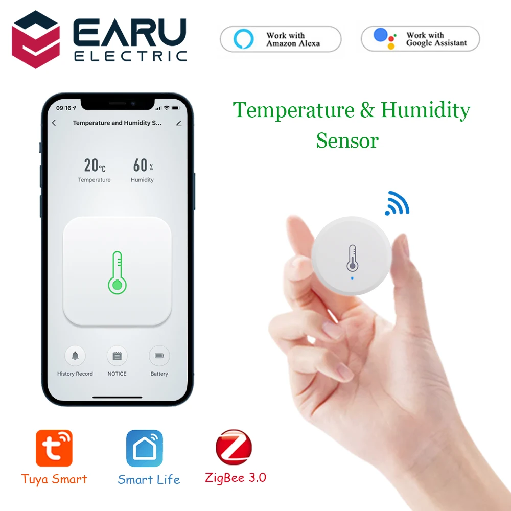 Zigbee Smartlife-Capteur de Température et d'Humidité, Wifi, Tuya