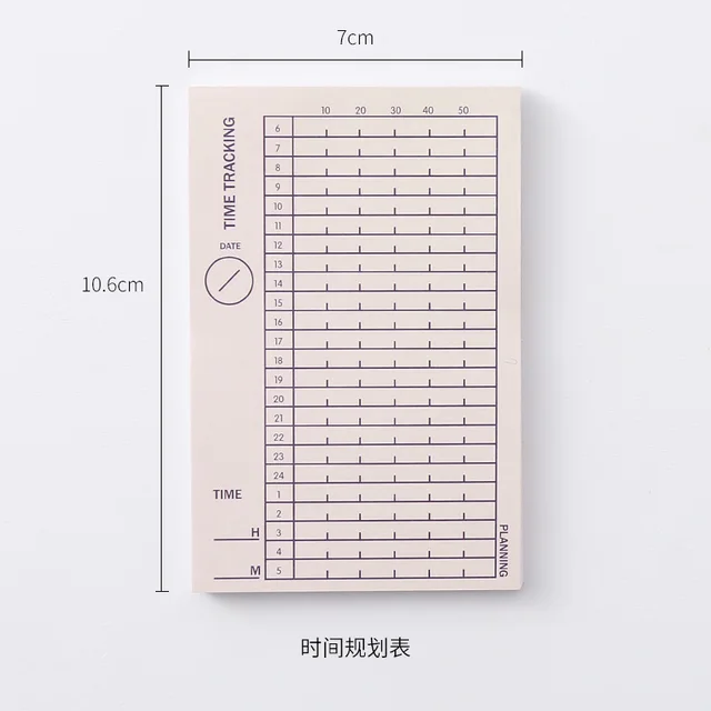 Not Sticky Memo Pads Simple Plan Student Daily Notebook Time Management Learning Label Clocking Schedule Week Planner Office Tag 5Time planning table