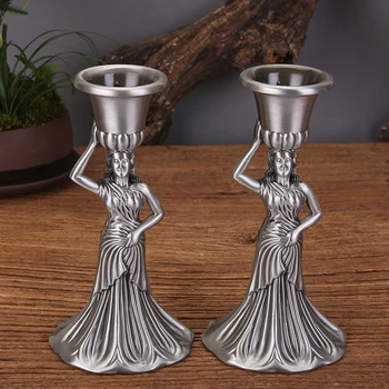 

1 Pair Zinc Alloy Candle Holders Candlestick Stand Wedding Centerpieces Home Party Festival Decorations