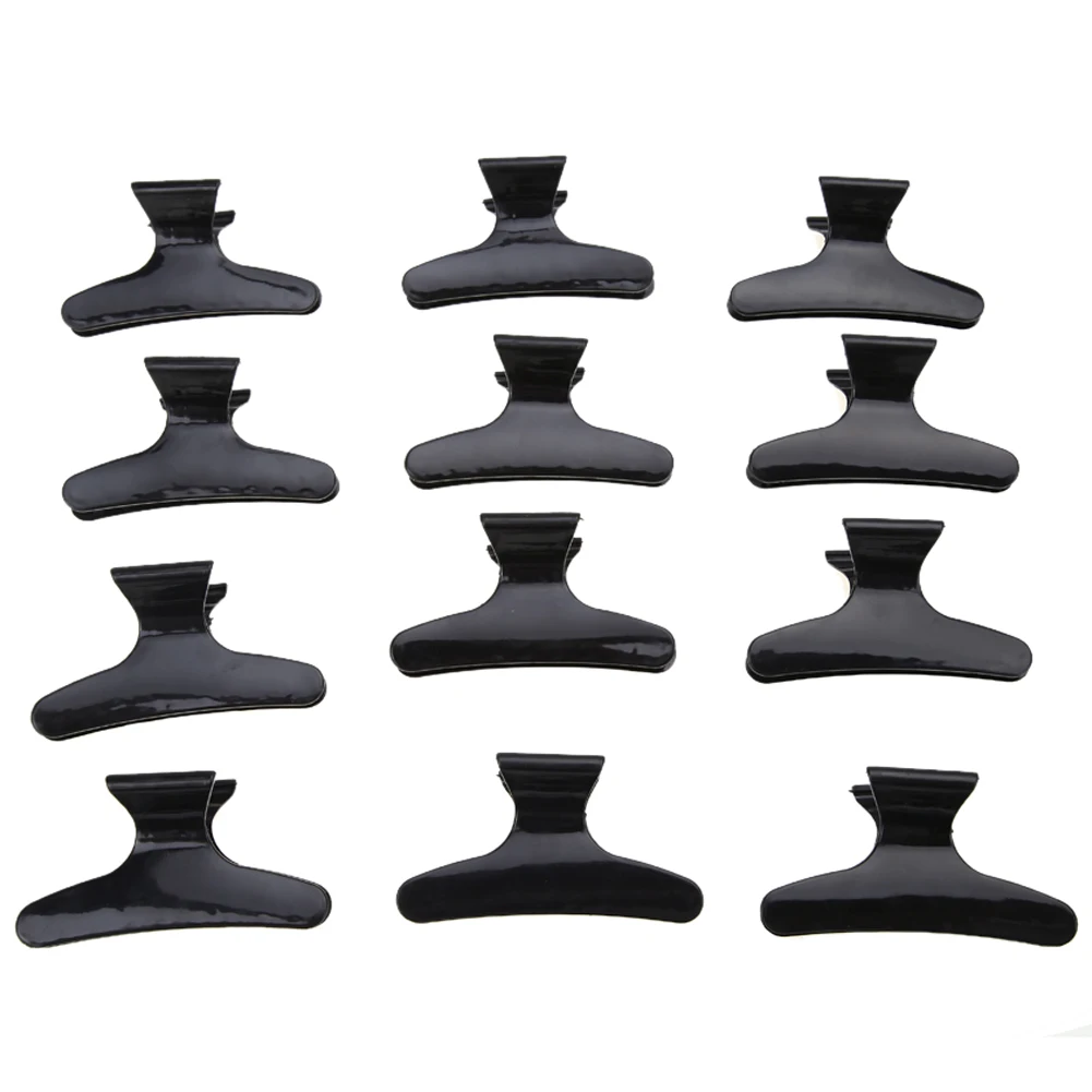 12pcs Salon Hairdressing Clips Black Butterfly Hair Pins Hairstyle Design Hair Styling Section