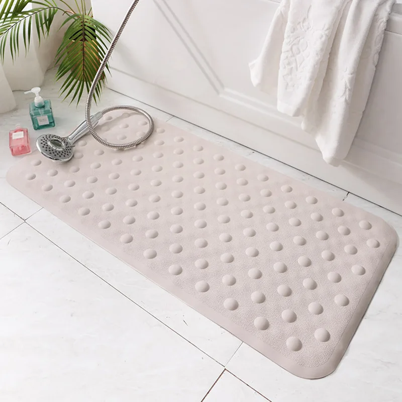 Мягкий резиновый нескользящий коврик для ванной, безопасный коврик для ванной, противоскользящий Антибактериальный детский безопасный коврик для ванной, резиновый коврик - Цвет: Beige