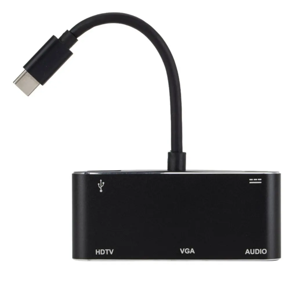

USB C to HDMI VGA Adapter HDMI/VGA/ Audio/USB 3.0 Port+USB C Port (pd) Converter for Macbook Samsung Laptop