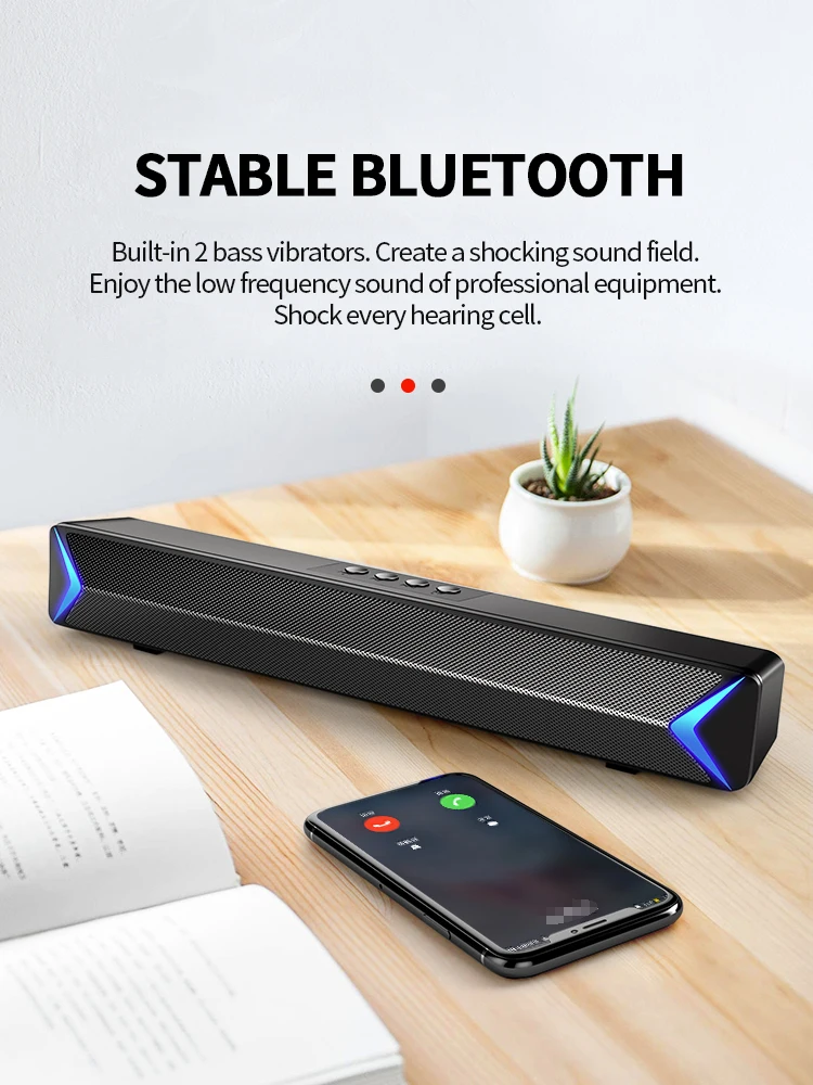 

Pottable Bluetooth Speaker Wireless Bluetooth 5.0 Boombox Soundbar tv subwoofer Portable Column Loudspeaker TFAux for Computer