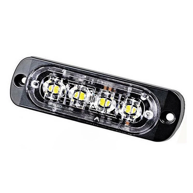

DC 12-24V Amber 4LEDs Car Truck Strobe Flash Emergency Warning Light Bar Lamp AU