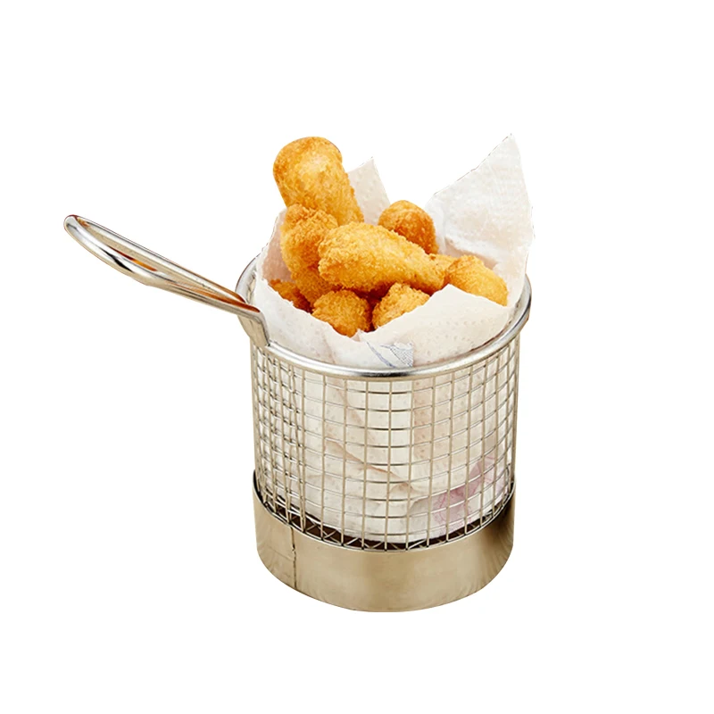 

2020 Fryer Basket Screen French Fries Frame round Filter Net Encrypt Colander Strainer Shaped Frying Stainless Steel Meshed