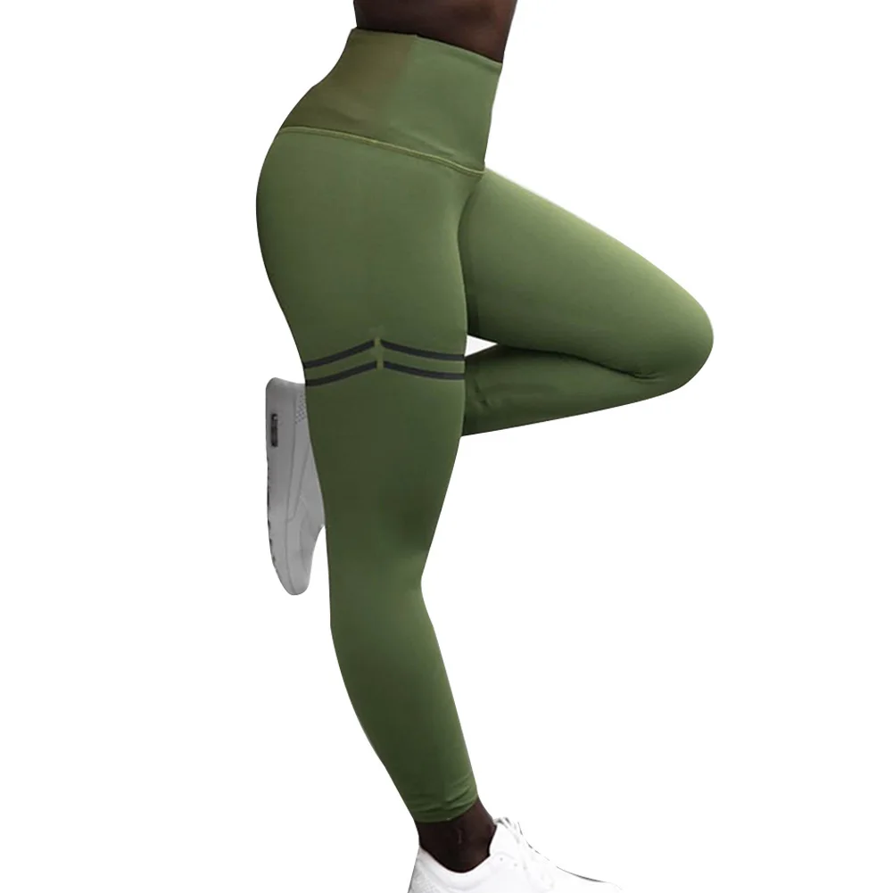 Новые женские антицеллюлитные компрессионные тонкие леггинсы с высокой талией модные леггинсы для похудения Женские однотонные леггинсы для активного движения - Цвет: Зеленый