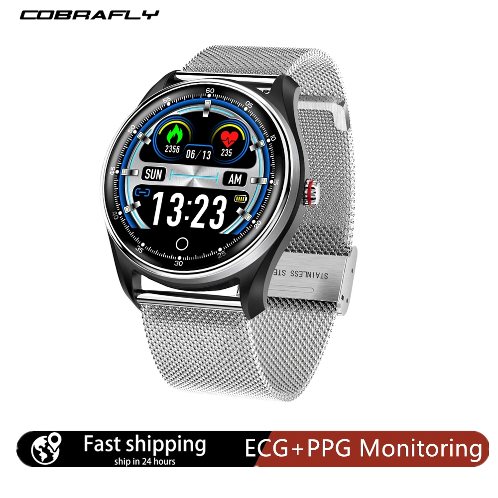 Смарт часы Cobrafly MX9 для мужчин фитнес ЭКГ + PPG HRV мониторинг сердечного ритма