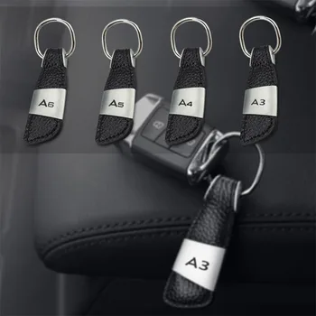 

1pc Car badge emblem Leather keyring car Keychain for Audi a3 a4 a5 a6 s4 s5 s6 s7 q3 q5 q7 c5 c6 b6 b7 b8 8p 8v Car Accessories