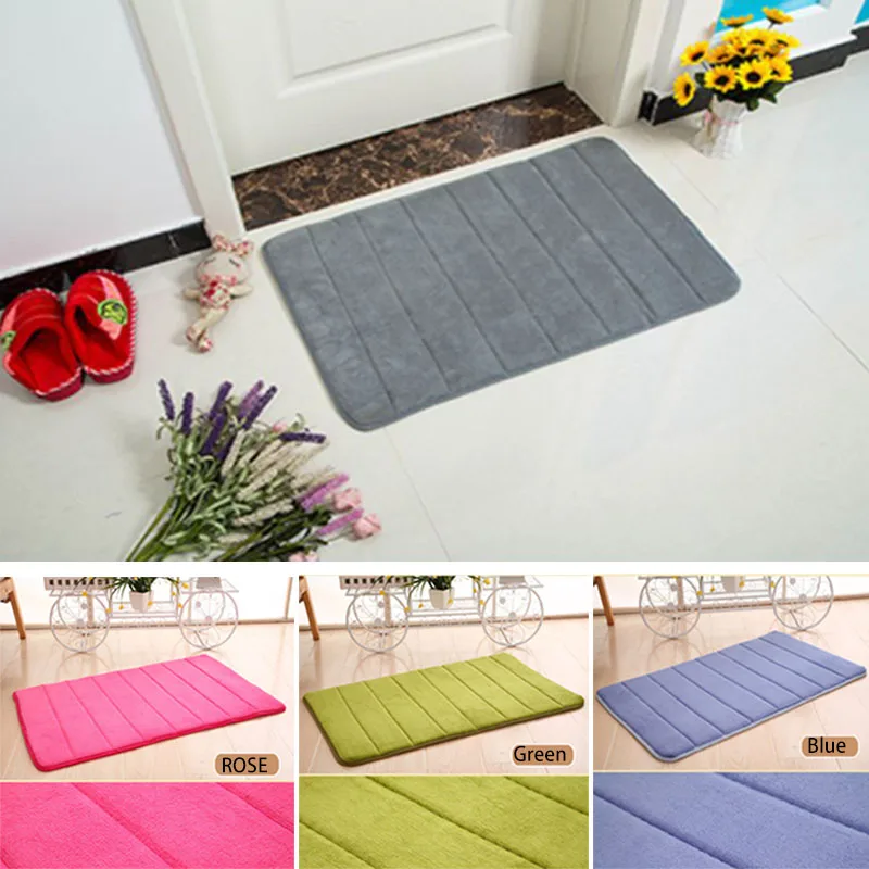 NonSlipBathMatCoralFleeceKitchenFloorPadSlowReboundMemory