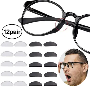 

Nose Pads for Sunglasses Self Adhesive, 12 Pairs Stick On Soft Silicone Nosepads (1mm Black and Transparent)
