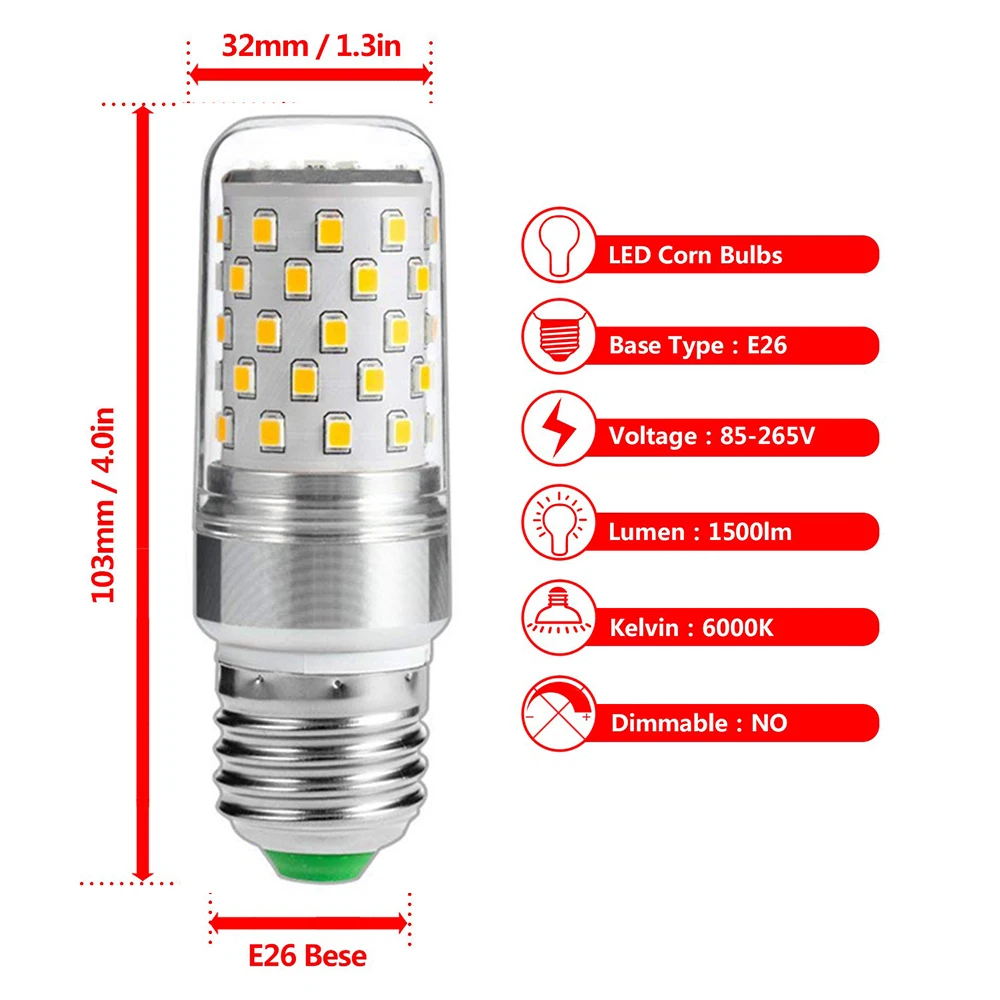 E26 E27 LED Corn Light Bulbs 12W 9W Lamp 80W H967e78610ec54149beebbdce7ab5d280Z