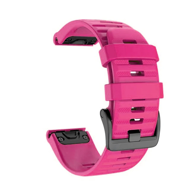 Silicone 26mm 22mm Quick Release Watchband Wrist strap for Garmin Fenix 6 6S 6X 7X 7 5X 5 5S 3 HR Watch Easyfit Watch Wrist Band Rose red
