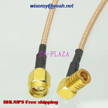 

DHL/EMS 100 pcs Cable 6inch SMA male to SMB female right angle RG316 RF Pigtail jumper cable with one year warranty-A2