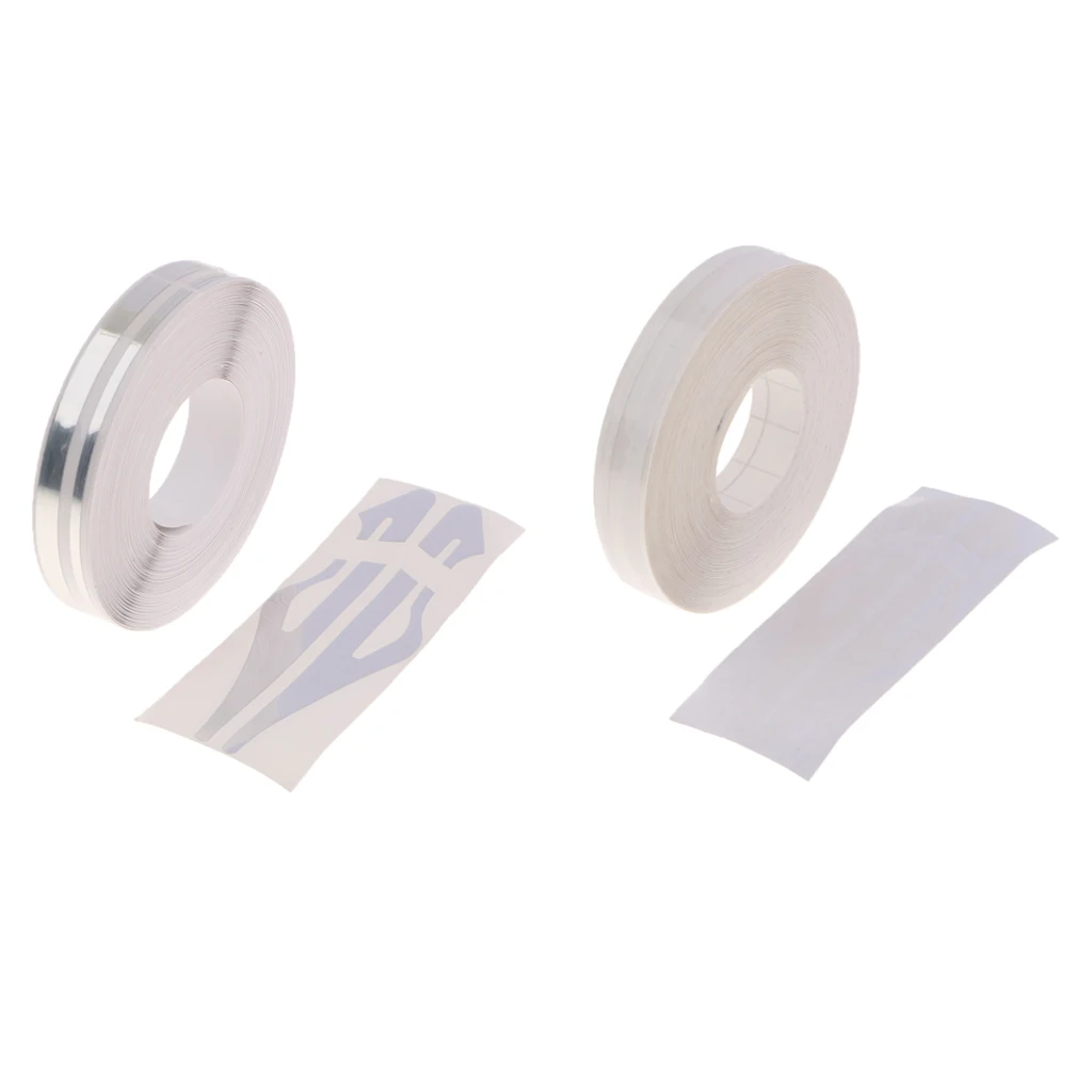 2 Pieces 12mm Pinstripes Tape Streamline Decals Stickers for Auto Car Truck Pinstriping Vinyl Tape Decal - White + Silver