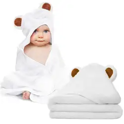 Детское банное полотенце для новорожденных с милыми мультяшными ушами из бамбукового волокна с капюшоном, детское банное полотенце
