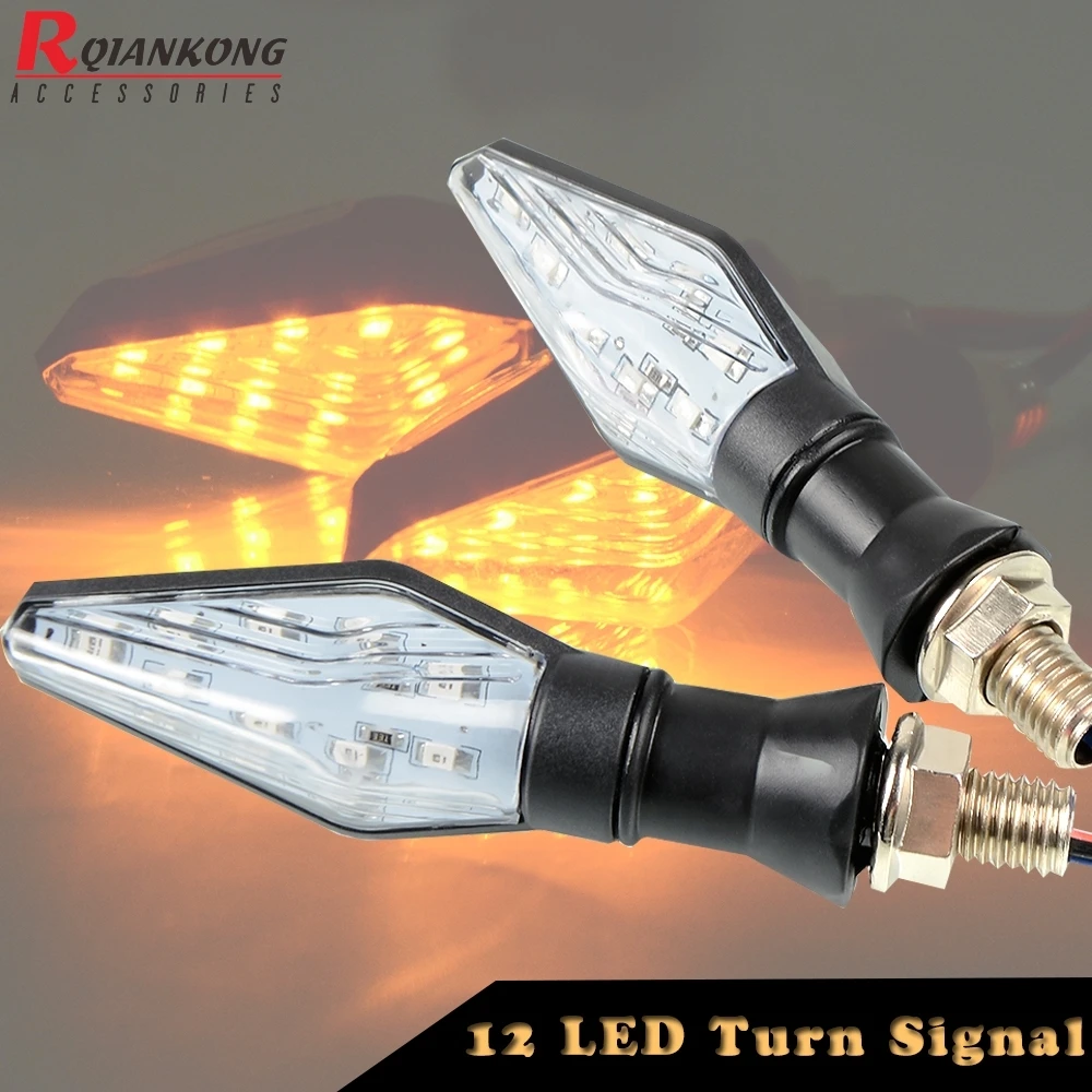 Universal Motorcycle 12 LED Turn Signals Light Bendable Tail Flashing Lights For YAMAHA TMAX 530 2012-2016 T-MAX 500 2008-2011 |