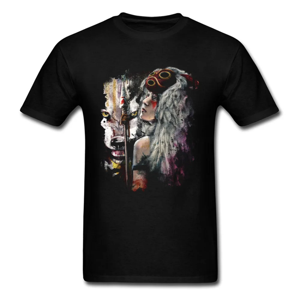 Princess_Mononoke_and_The_Spirit_of_the_Wolf_5804 100% Cotton Fabric Top T-shirts for Men Tops Tees Oversized Summer Fall Crewneck Tops T Shirt Casual Princess_Mononoke_and_The_Spirit_of_the_Wolf_5804 black