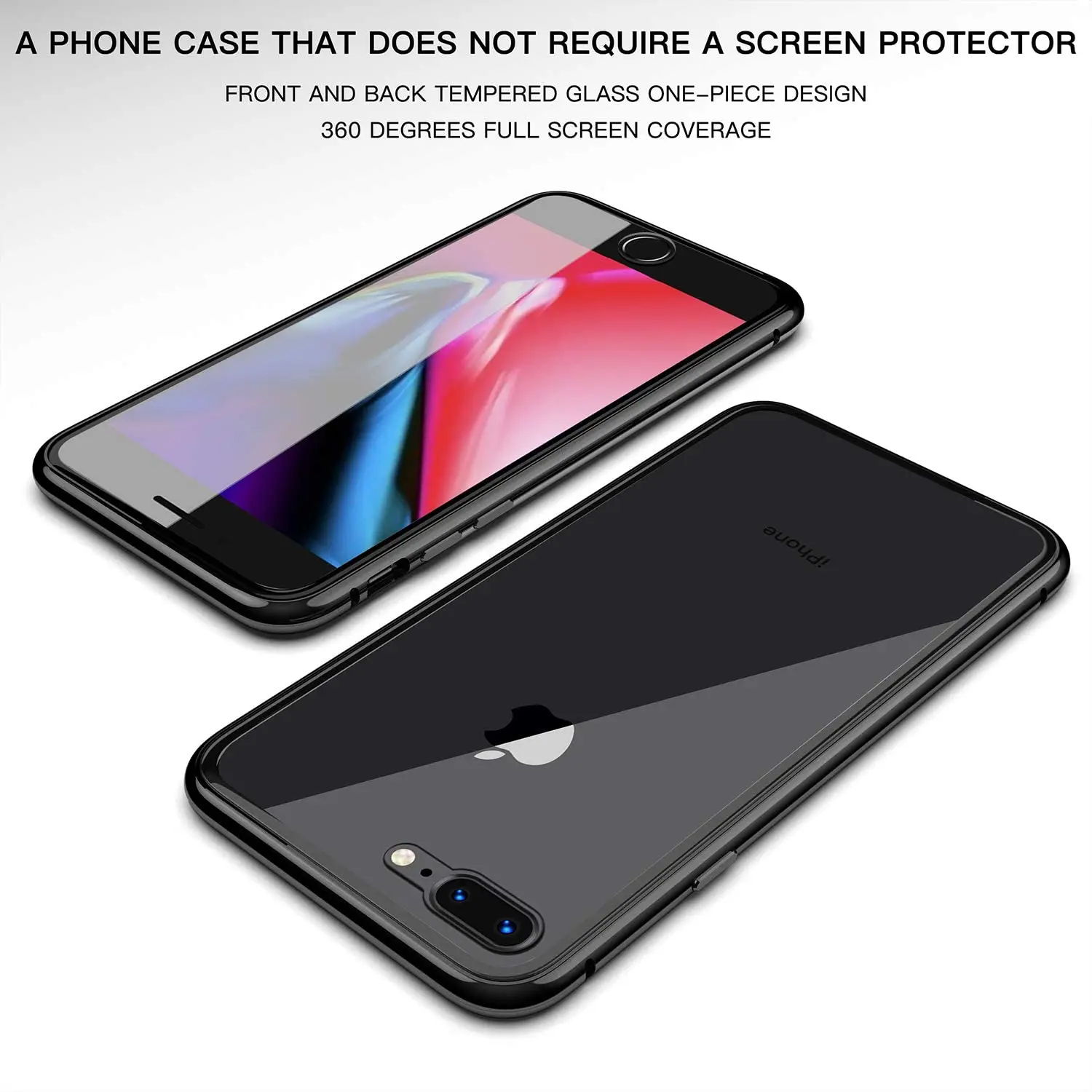 Sleek Magnetic Adsorption Case with Metal Frame and Tempered Glass Backing