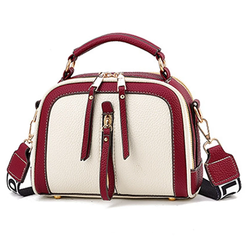 

Color Matching Wild Messenger Bag Shoulder Bag Fashion Wide Shoulder Fairy Bag Small Square Bag