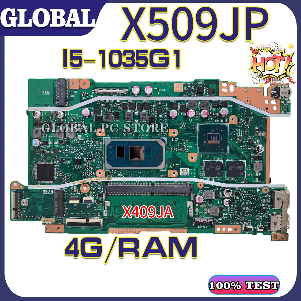 KEFU Motherboards X509J Laptop motherboard for ASUS X509JP X409JA X409J 100% TEST original mainboard I5-1035G1 4G RAM | Компьютеры и