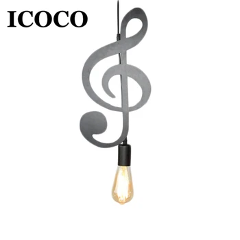 

ICOCO Nordic Wrought Iron Musical Notes Chandelier Creative Modern Bedroom Living Room Decoration Small Chandelier