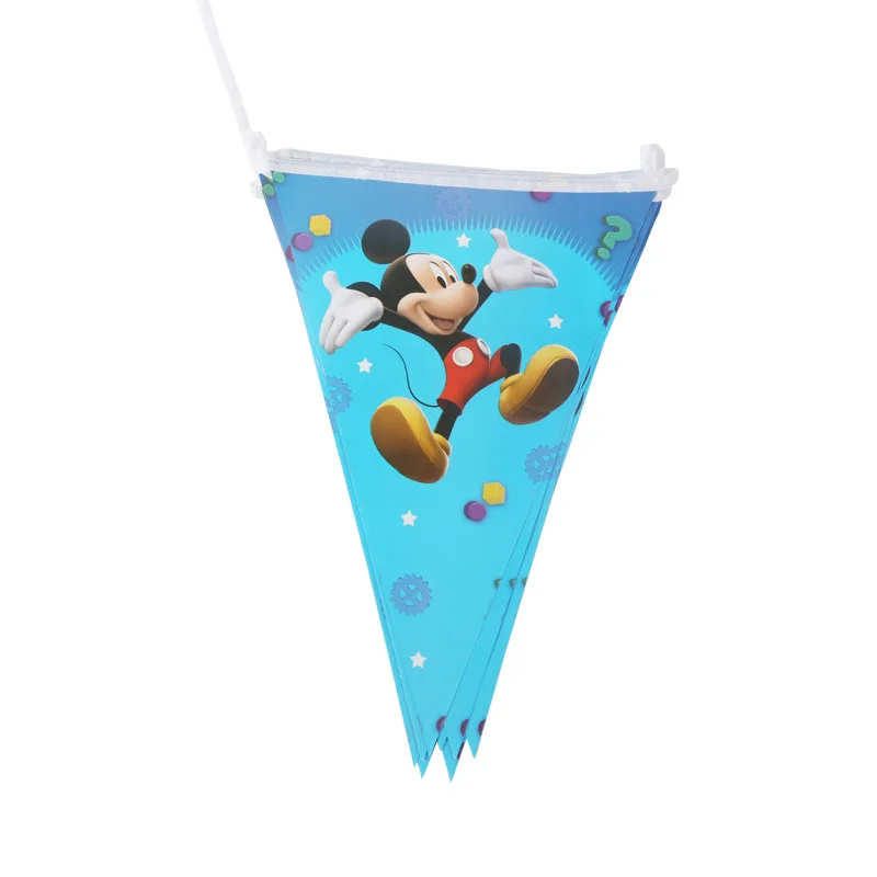 

10pcs Mickey Mouse Banner Flag Cartoon Theme Party For Kids Happy Birthday Decoration Baby Mickey Mouse Party Supplies