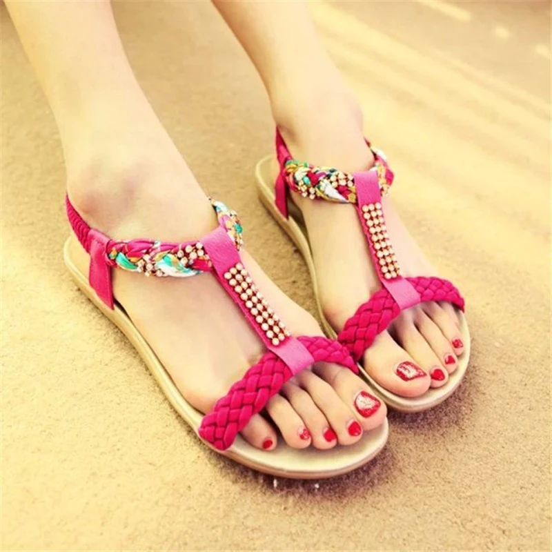 

New Women Summer Sandals Women Shoes Bohemia Gladiator Beach Flat Casual Sandals Leisure Female Ladies Women Slip On Sandalias