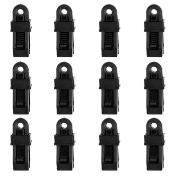 

12 Pieces/ Set Heavy Duty Tarp Clips Tent Awning Clamp Car Boat Cover Tie Down Snap Outdoor Camping Tools