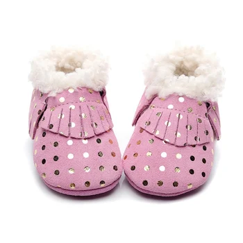 

Winter Warm Baby Girls Shoes Soft Dot Tassels Cute Baby Boys Shoes Newborn Infant Cotton Casual Sneakers