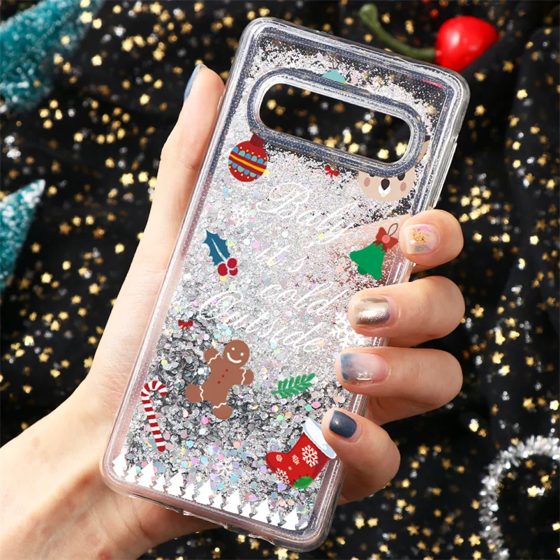 С рисунком рождественского оленя чехол для samsung Galaxy A50 S10 S8 S9 плюс J3 J5 A5 A7 A6 плюс A9 Note 8 9 сыпучий песок с блестками чехол - Цвет: sdbaby