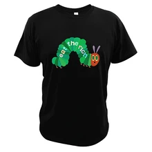 

Fashion Hungry Caterpillar Men's Graphic T Shirt I Eat The Rich Casual Short Sleeve Summer Cotton Black Tee Tops Camiseta
