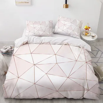 

Pink Quilt Cover Sets Custom Design 3D Modern Comforther Cases Pillow Covers 200*230cm Full Twin Double King Size White Beddings