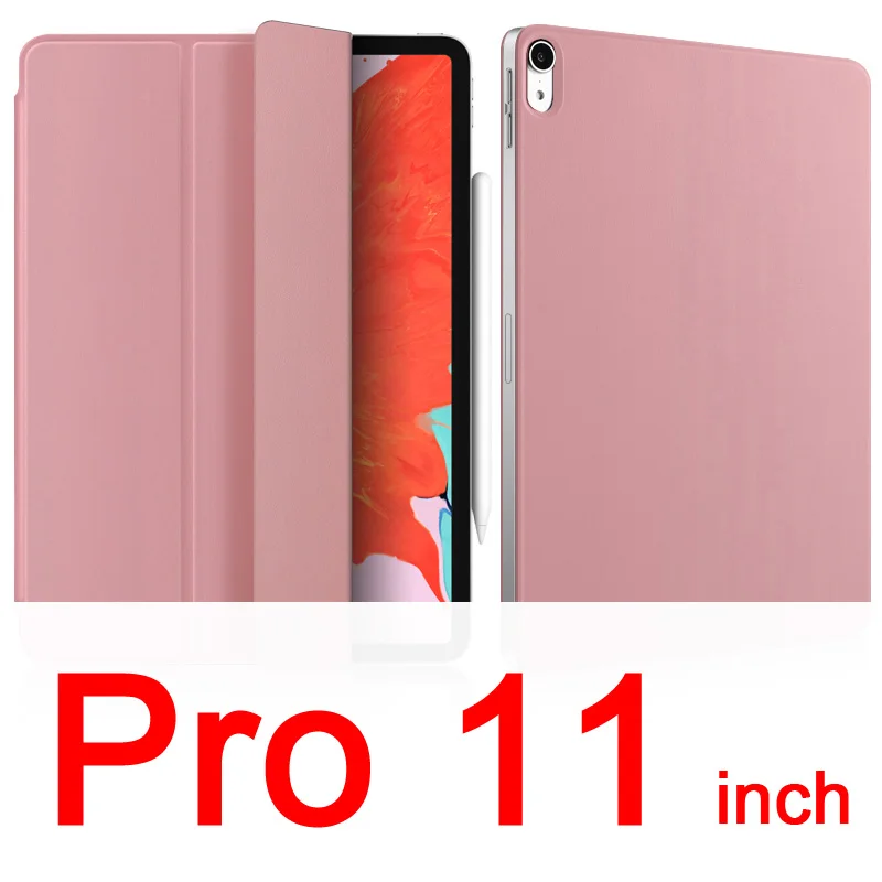 Для Face ID 11 12,9 дюймов iPad Pro, магнитный ультратонкий умный чехол-подставка в виде книжки - Цвет: Pink for Pro11