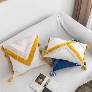

Throw pillowcase tufted cotton soft pillow cushion cover sofa bedroom living room pillow cotton canvas