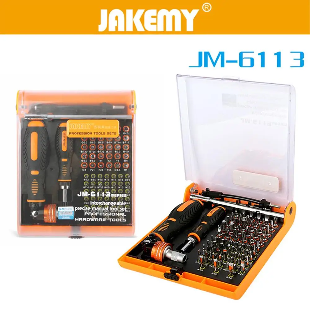 Jakemy JM-6113 Мультитул бытовой трещотка отвертка набор инструмент для ремонта мобильных телефонов и ноутбуков и компьютеров