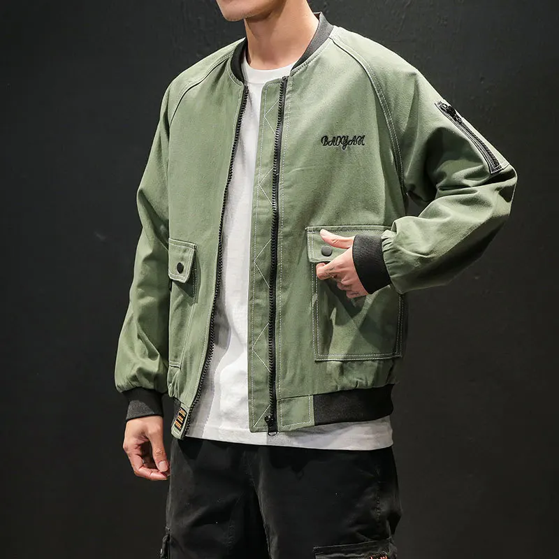 

2019 Japanese-style Large Size MEN'S Coat Autumn Casual Stand Collar Jacket Men New Style Baseball Uniform Fashion Man on Clothe