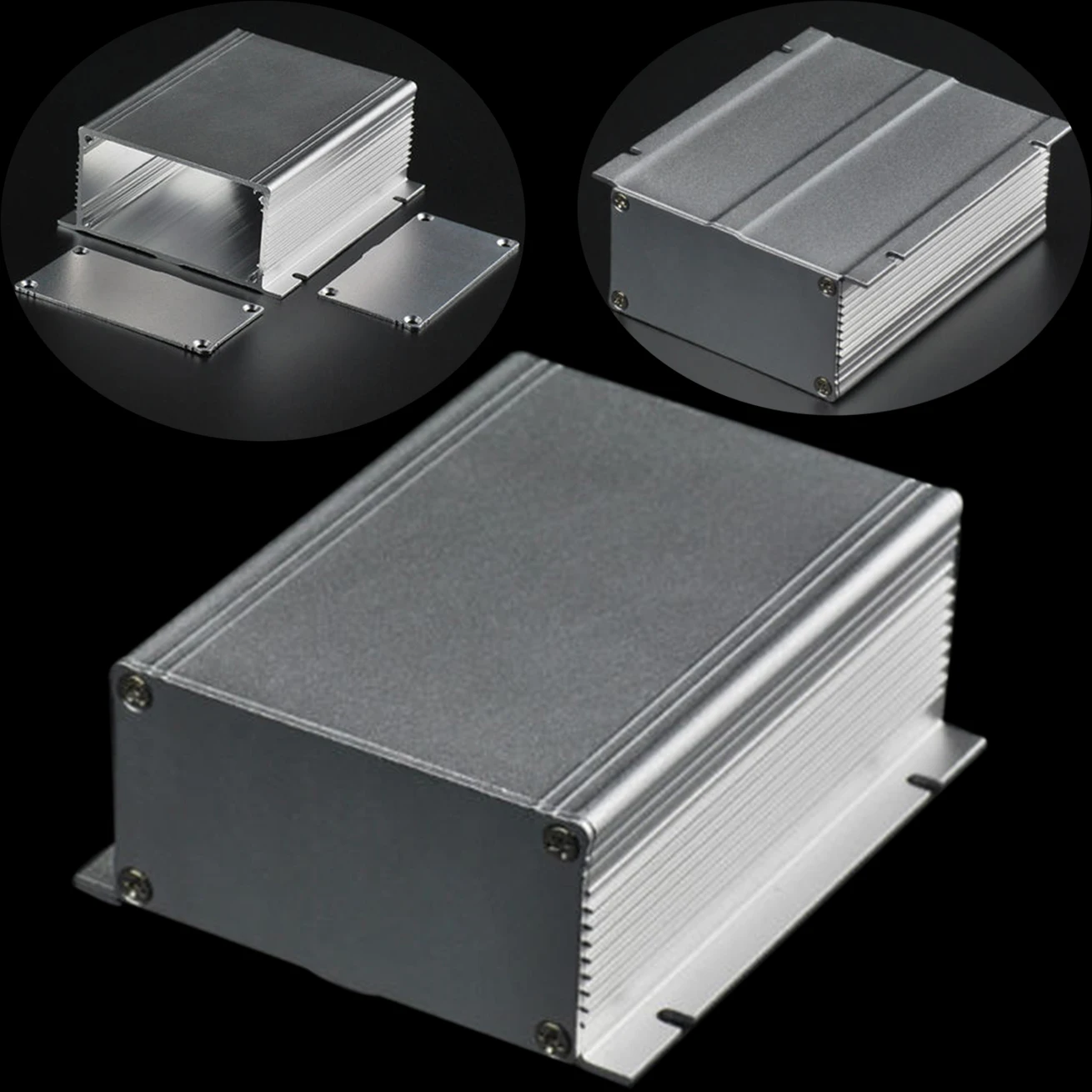 

1pc Silver Extruded Aluminum Enclosure Electronic Power PCB Instrument Box Case 88x39x100mm