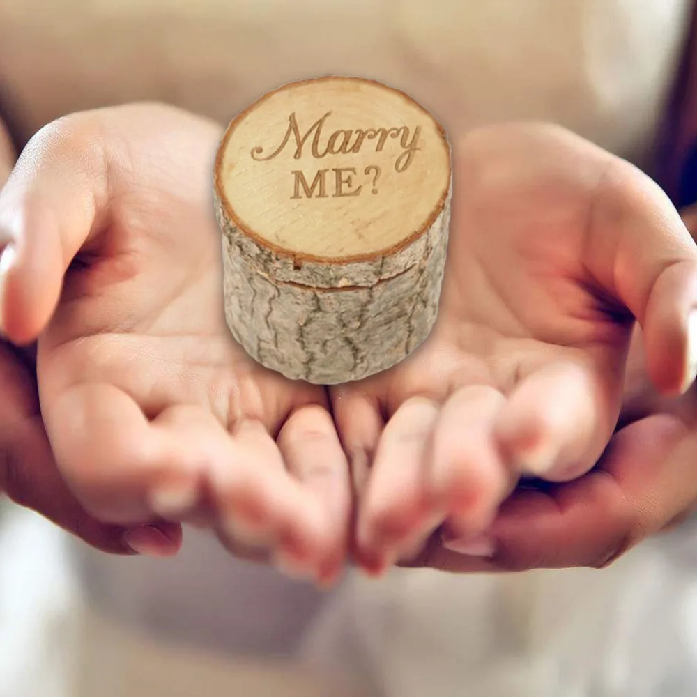 1 шт. деревенское свадебное кольцо шкатулка Персонализированные Свадебные кольца коробка свадебные подарки деревянный держатель кольца коробка подарок на день Святого Валентина