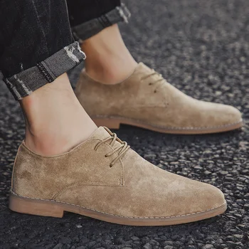 Men Shoes England Trend Casual Shoes Male Suede Oxford Wedding Leather Dress Shoes Men Flats 5